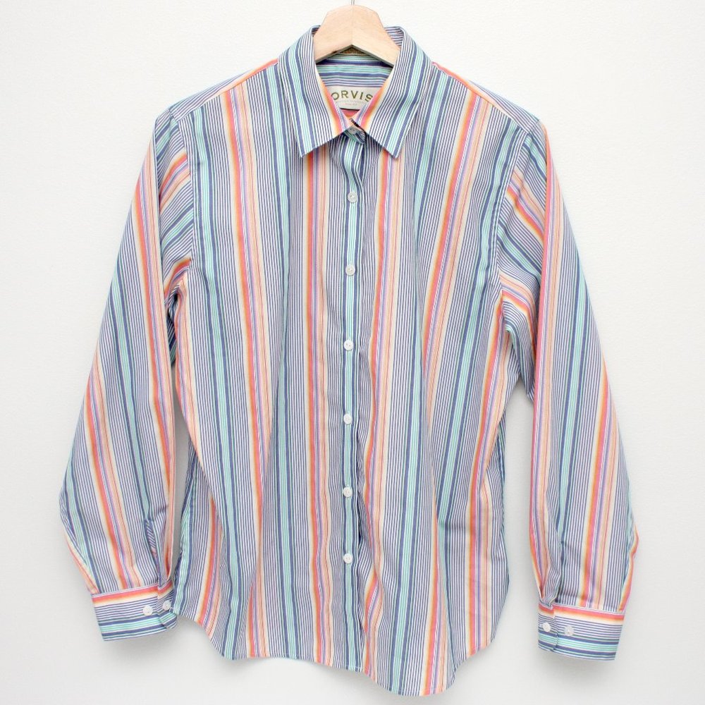 Orvis Button Up Long Sleeve Shirt Carefree Sz 8